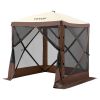 VEVOR Pop Up Gazebo Tent, Pop-Up Screen Tent 4 Sided Canopy Sun Shelter with 4 Removable Privacy Wind Cloths & Mesh Windows