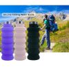 500ml outdoor retractable water bottle portable collapsible silica gel sports cup